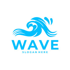 Wave logo concept design template. Water wave logo design template