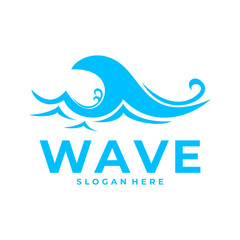 Wave logo concept design template. Abstract wave ocean water logo vector.