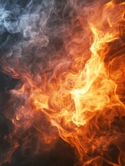 Fototapeta premium Close-up of flame on dark background