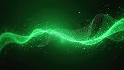 Bright green luminous shape dark grainy black green background noise texture modern dynamic poster header cover wallpaper banner backdrop design.