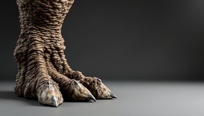 Obraz premium Gigantic Dinosaur Foot Close-Up: A Detailed Look at the Powerful Claws and Textured Skin of a Prehistoric Beast