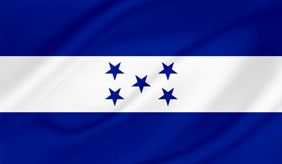 Realistic National Flag of  Honduras