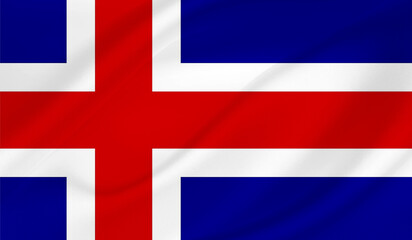 Obraz premium Realistic National Flag of Iceland