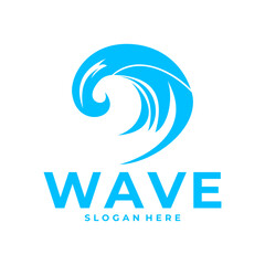 Obraz premium Wave logo concept design template. wave logo vector