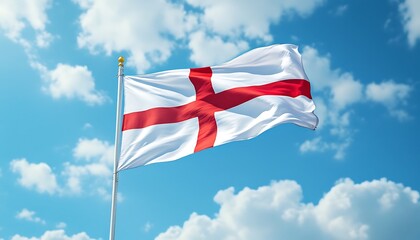 The English Flag Waves Proudly Under a Bright Sky