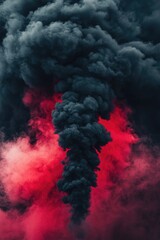 Black Smoke Plume Rising