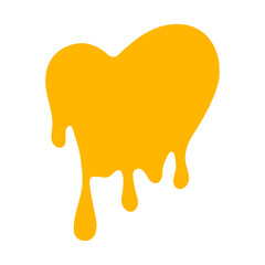 heart dripping honey, melting honey, honey splash shape, droplet honey bee, sweet liquid