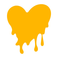 heart dripping honey, melting honey, honey splash shape, droplet honey bee, sweet liquid