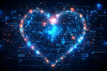 Fototapeta premium Digital Heart Technology Concept for Innovative Healthcare and Biomedical Visualization