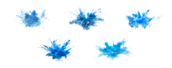 Blue lightning explosion isolated on white background