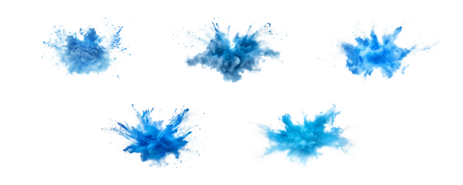 Blue lightning explosion isolated on white background