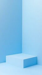 Fototapeta premium Soft pastel blue background with clean, fading gradient