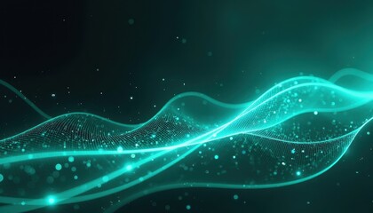 Bright teal glowing lines dark grainy black teal background noise texture futuristic dynamic poster header cover wallpaper banner backdrop design.