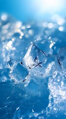 Obraz premium Clean icy blue color background with smooth transition