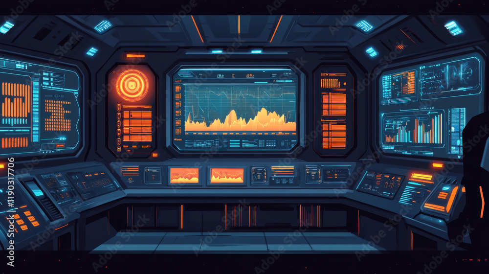 Poster hud futuristic circular panels, sci fi web interface and business infographics visual data, . hud te