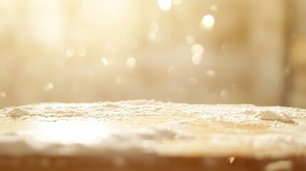 Soft Focus Background with Gentle Light and Water Droplets on Surface