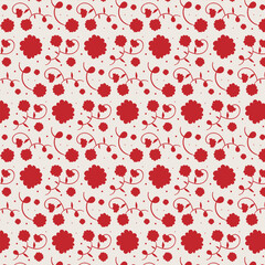 seamless pattern with red flowers