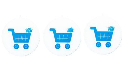 a group of blue e-commerce icon