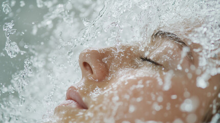 Baptismal Moment with Water Pouring Over Head in Serene Setting