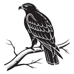 Eagle silhouette vector art on white background