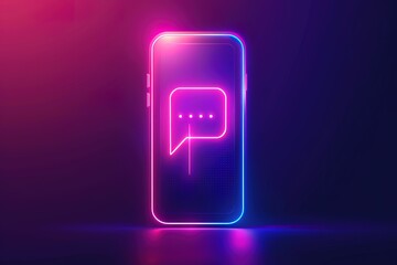 message in smart phone icon. Elements of Media in neon style icons. Simple icon for websites, web design, mobile app, info graphics on bright gradient background