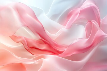 Obraz premium Flowing Pink and White Silk: A Dreamy, Delicate Abstract