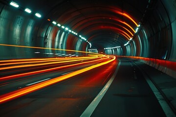 Fototapeta premium modern conceptual tunnel speed motion light trails