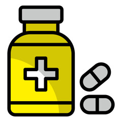Pill Bottle  Icon Element For Design