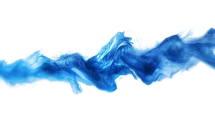 Abstract blue waves isolated on white background.