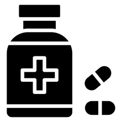 Pill Bottle  Icon Element For Design