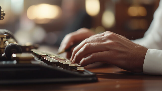 Court Stenographer Typing on Stenotype Machine with Legal Proceedings