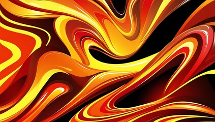 Abstract fiery swirls dynamic energy art design