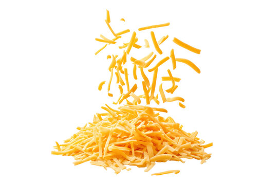 Falling grated cheese.