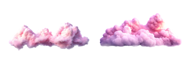 Pink clouds on transparent background
