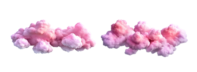 Pink clouds on transparent background
