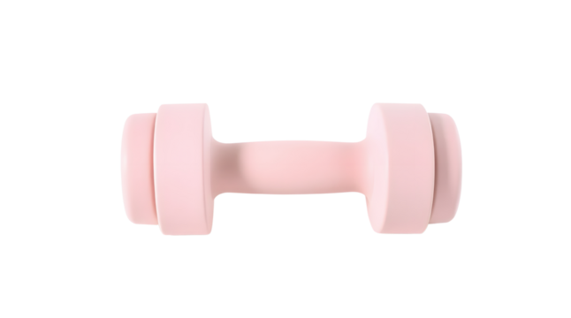 pink dumbbell isolated on white