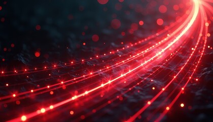 Obraz premium Radiant red glowing arcs dark grainy black red background noise texture futuristic dynamic poster header cover wallpaper banner backdrop design.