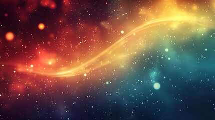 Fototapeta premium Abstract Cosmic Background with Glowing Wave and Stars