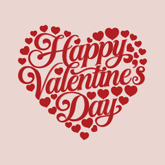 Happy Valentine's Day Poster or banner with cute font,sweet hearts vector art