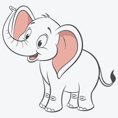 Fototapeta premium cute baby elephant white background eps