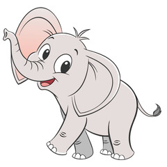 Fototapeta premium cute baby elephant white background eps