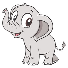 Obraz premium cute baby elephant white background eps