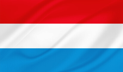 Realistic National Flag of Luxembourg