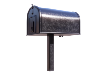 Metallic mail box.