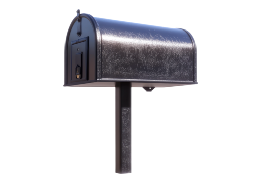 Metallic mail box.