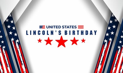 Lincoln's Birthday Design  Background. Suitable for Banner, Poster, Greeting Card. Vector Illustration.