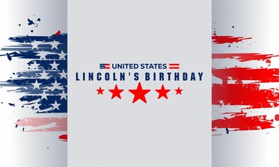 Lincoln's Birthday Design  Background. Suitable for Banner, Poster, Greeting Card. Vector Illustration.