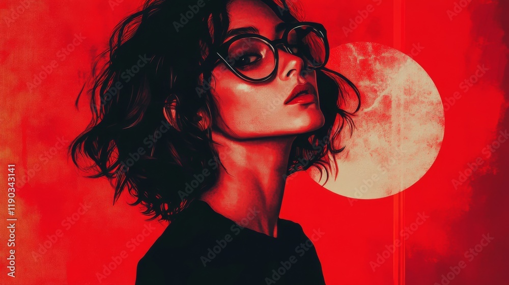 Poster abstract red background with smooth gradients and subtle textures, creating a bold and dynamic visua
