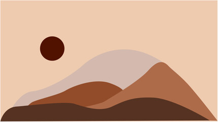landscape mountain oasis vector art
