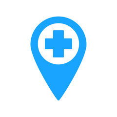 Fototapeta premium a blue pin cross health icon